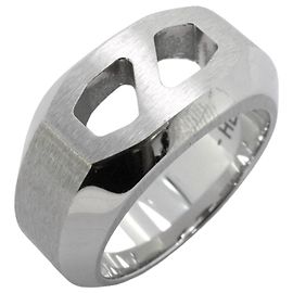 Hermès Hermes Delta Edelstahlring Silber