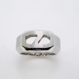 Hermès-Bague en acier inoxydable Hermes Delta-Argenté