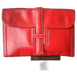 Hermès Clutch Rot Leder Rot