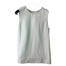 Chanel Canotta in Seta Verde Acqua Verde