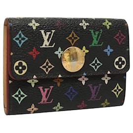 Louis Vuitton-LOUIS VUITTON Multicolor Porte Monnaie Cozy Coin Purse Black M60007 Auth 123835-Black