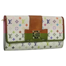 Louis Vuitton-LOUIS VUITTON Multicolor Portefeuille Sara Nu Wallet White M60277 Auth 123723-White