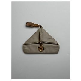 Céline Tarjetero de cuero vintage Celine beige Beige