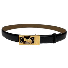 Céline Vintage Celine Paris leather belt Black
