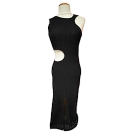 Maje Spitzenkleid lang schwarz Schwarz