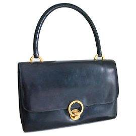 Hermès Ring handbag navy blue box leather Navy blue