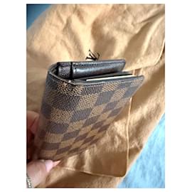 Louis Vuitton-Louis Vuitton Wallet – Damier Ebene with vintage coin purse-Black,Light brown