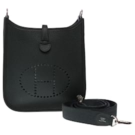 Hermès-Sac HERMES Mini Evelyne en Cuir Vert - 102661-Vert