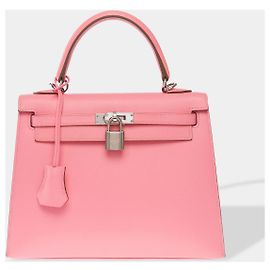 Hermès Bolsa HERMES Kelly 25 em Couro Rosa - 102663 Rosa