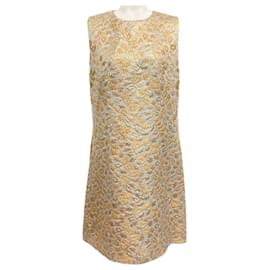 Dolce & Gabbana-Dolce & Gabbana Gold Lame Jacquard Dress-Golden