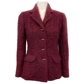 Blazer classico in mohair bordeaux Loro Piana Rosso