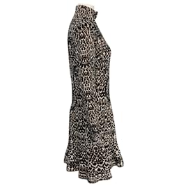 Alaïa-Alaia Black / Brown Leopard Jacquard Knit Dress-Black