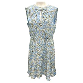 Autre Marque-Saloni Tulia Blue Eco Crepe Marla Short Dress-Blue