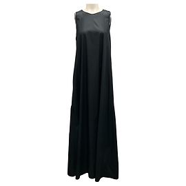 Robe maxi sans manches en coton ornée de perles Monili noire de Peserico Noir