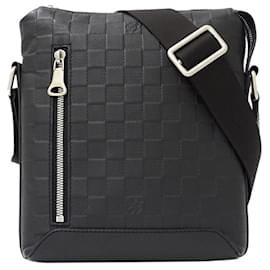 Louis Vuitton-Sac messager en cuir Damier Infini Louis Vuitton Onyx-Noir