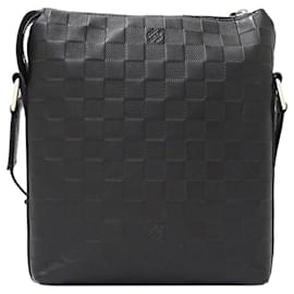 Louis Vuitton-Sac messager en cuir Damier Infini Louis Vuitton Onyx-Noir