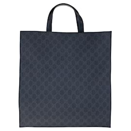 Gucci-Gucci Courier GG Supreme Canvas 2way Tote Bag-Black
