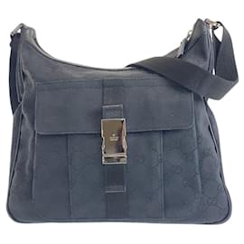 Gucci-Gucci GG Canvas Shoulder Bag-Black