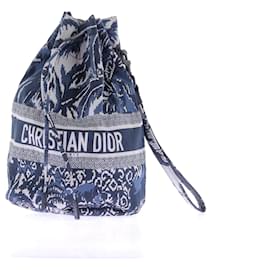 Dior-Pochette bleue en toile-Blue
