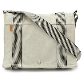 Hermès-Sac à bandoulière en toile Fooltooth d'Hermès-Gris