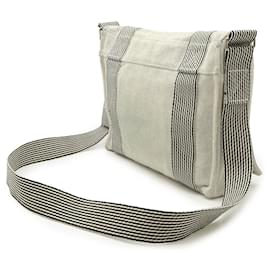 Hermès-Sac à bandoulière en toile Fooltooth d'Hermès-Gris