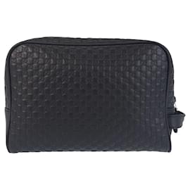 Gucci-Gucci Microguccissima Leather Clutch Bag-Black