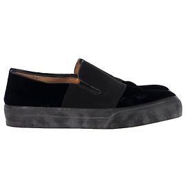 Tênis Slip-On Dries Van Noten em Veludo Preto Preto