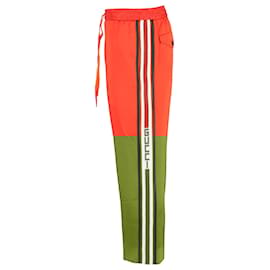 Gucci- Gucci Web Drawstring Track Pants in Orange Polyester-Orange