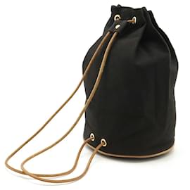 Hermès-Sac à bandoulière Hermes Polochon Mimil PM en toile et cuir-Noir