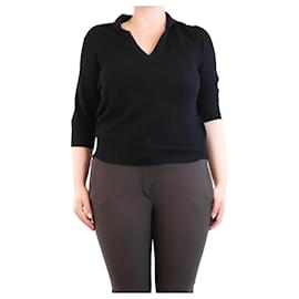 Autre Marque-Black collared knit top - size UK 14-Black