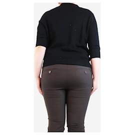 Autre Marque-Black collared knit top - size UK 14-Black