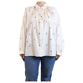 Weekend Max Mara Chemise brodée de fleurs blanches - taille UK 18 Blanc