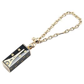 Chanel Black Enamel Eiffel Tower Bag Charm Black