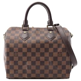 Louis Vuitton-Louis Vuitton Brown Damier Ebene Speedy Bandouliere 25-Brown