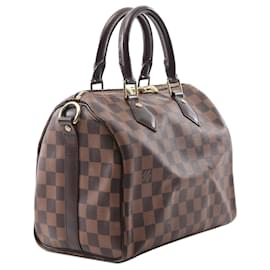 Louis Vuitton-Louis Vuitton Brown Damier Ebene Speedy Bandouliere 25-Brown