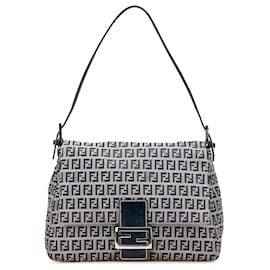 Fendi-Fendi Gris Zucchino Toile Mamma Pour Toujours-Marron,Bleu,Autre,Bleu Marine
