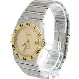 Omega-OMEGA Constellation 18K Gold Steel Quartz Wristwatch-Other