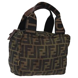 Fendi-FENDI Mini Sac à Main en Toile Zucca Marron Auth mr1287-Marron