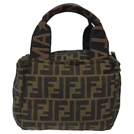 Fendi-FENDI Mini Sac à Main en Toile Zucca Marron Auth mr1287-Marron