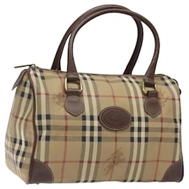 Autre Marque-Burberrys Nova Check Hand Bag PVC Beige Auth 122817-Beige