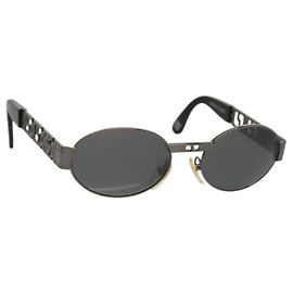 Occhiali da sole Gianni Versace in metallo nero Auth ar13571 Nero