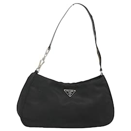 Prada-PRADA Accessory Pouch Nylon Black Silver Auth gh046-Black,Silvery