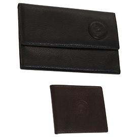 VERSACE Ensemble de 2 Portefeuilles en Cuir Noir Marron Auth bs24841 Marron Noir
