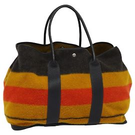 Hermès HERMES Gartenparty GM Tote Tasche Wolle Orange Auth bs25387 Orange