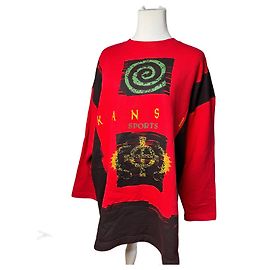 Autre Marque Vintage Kansai Yamamoto Pullover rot schwarz L Schwarz