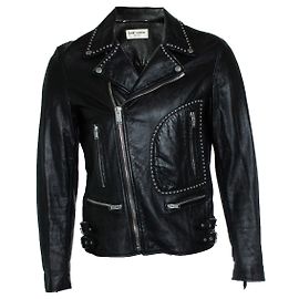 Saint Laurent, 2015 leather fringe jacket Black
