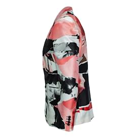 Alexander Mcqueen-Alexander McQueen, Rose printed blazer-Black,Pink,White