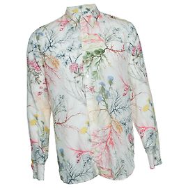 Alexander McQueen, Camicia bianca con stampa floreale Bianco Multicolore