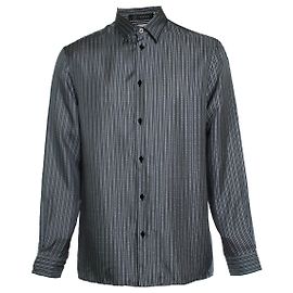 Camisa com estampa greca preta e branca Versace Preto Branco