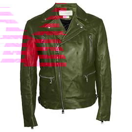 Alexander Mcqueen-Alexander McQueen, Red leather biker jacket-Red